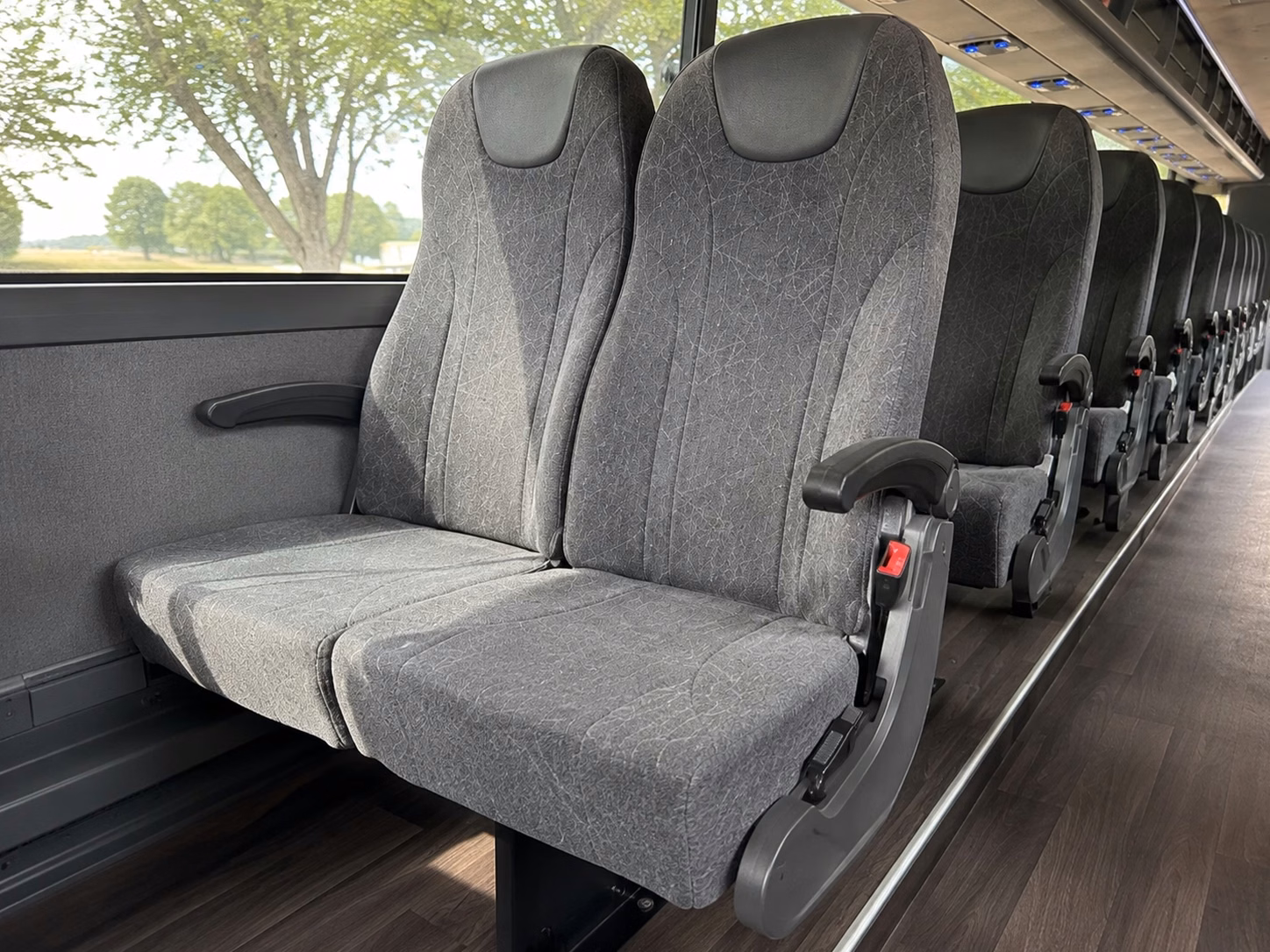 56 passenger charter bus inside